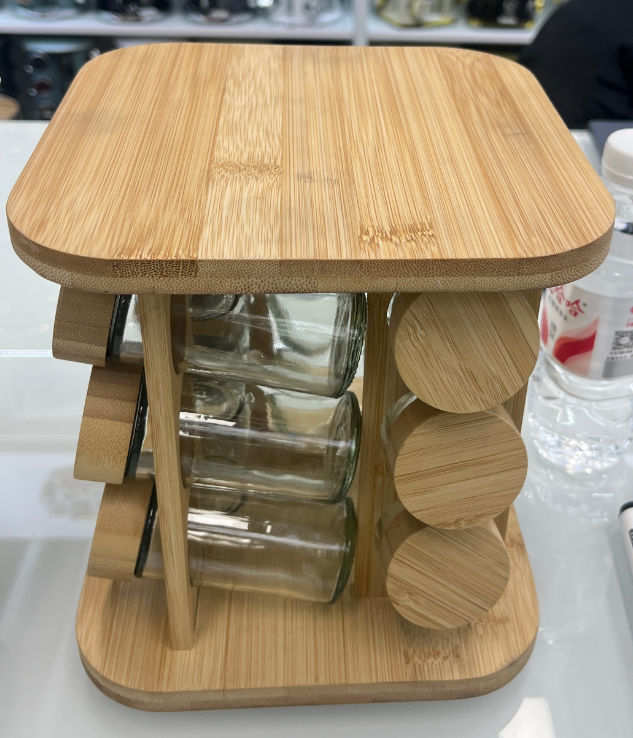 SPICE RACK 12PCS WOODEN SQUARE