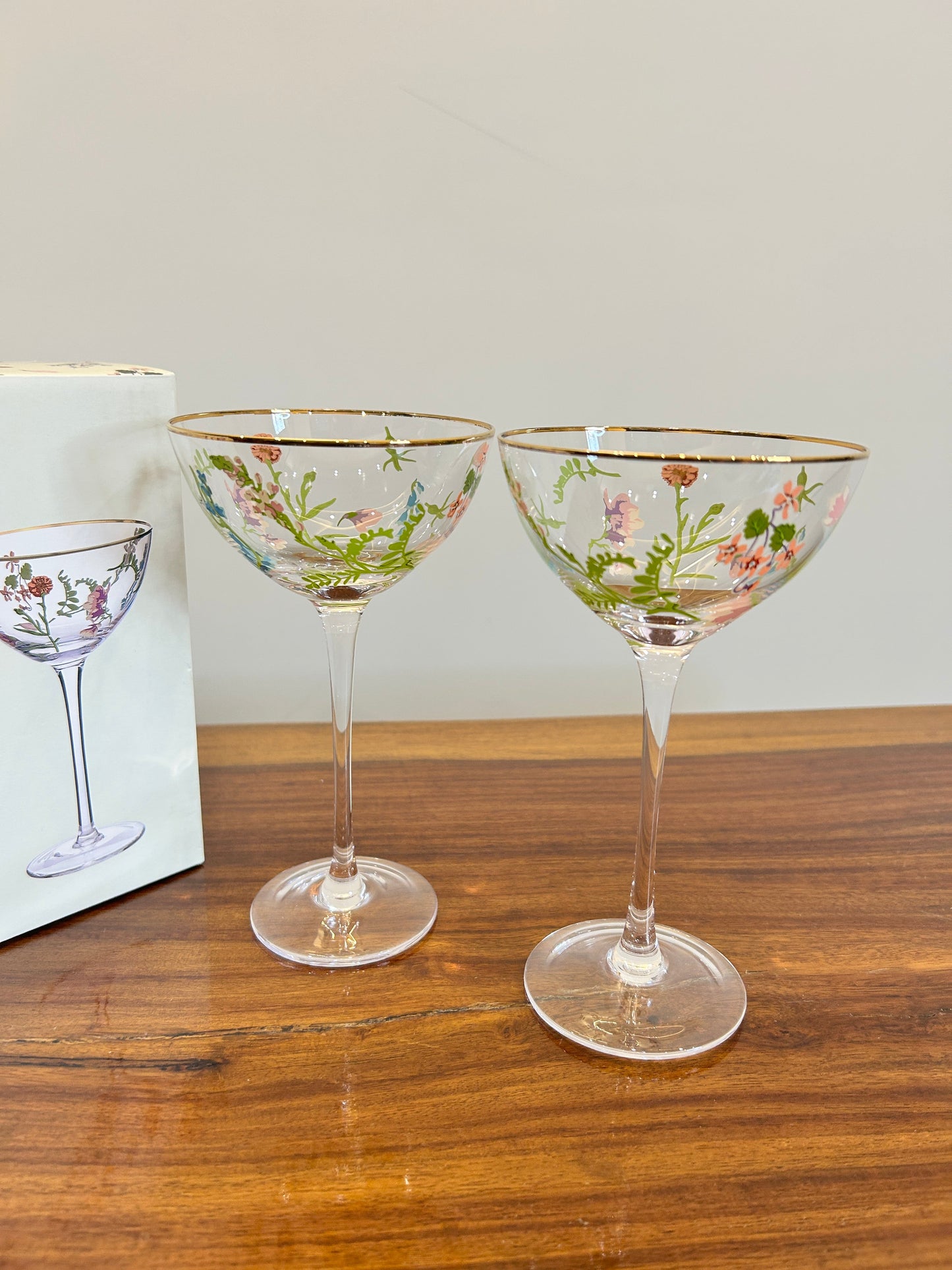 Danny Home Flower Coupe Glass 2Pcs