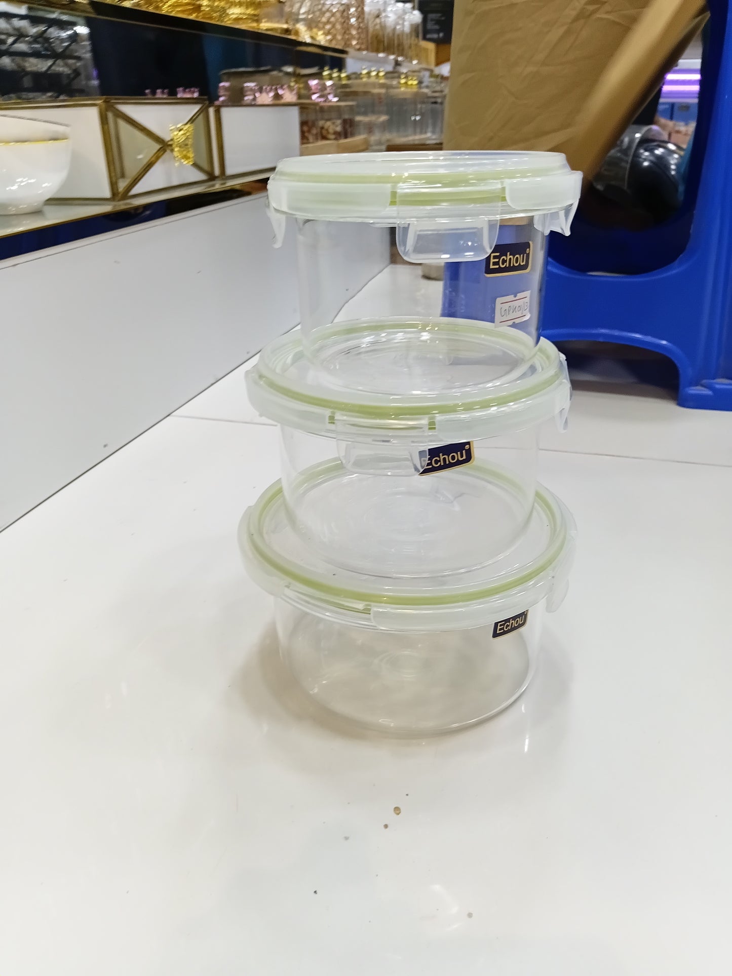 Glass Food Storage Containers (8-8) – 3-Piece Airtight Round Meal Prep Set