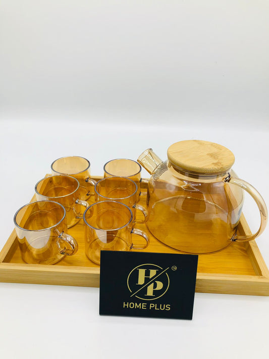 8 Pcs Kehva Set with Bamboo Tray