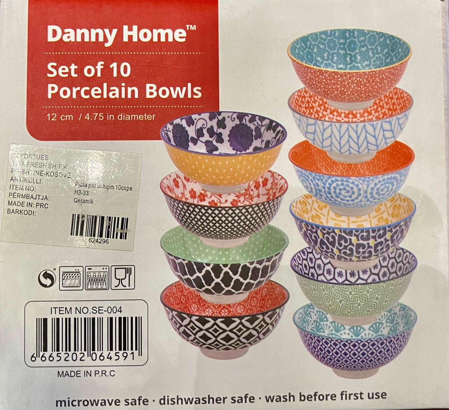 Danny Home Porcelain Bowls (10Pcs)