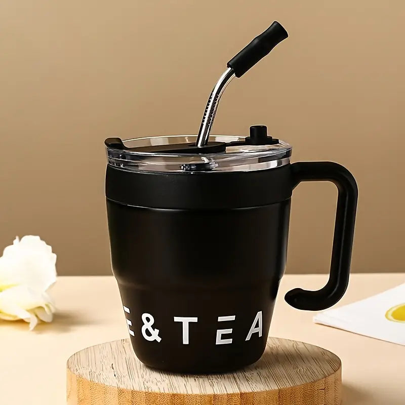 Korean Insulated Coffee Mug with straw