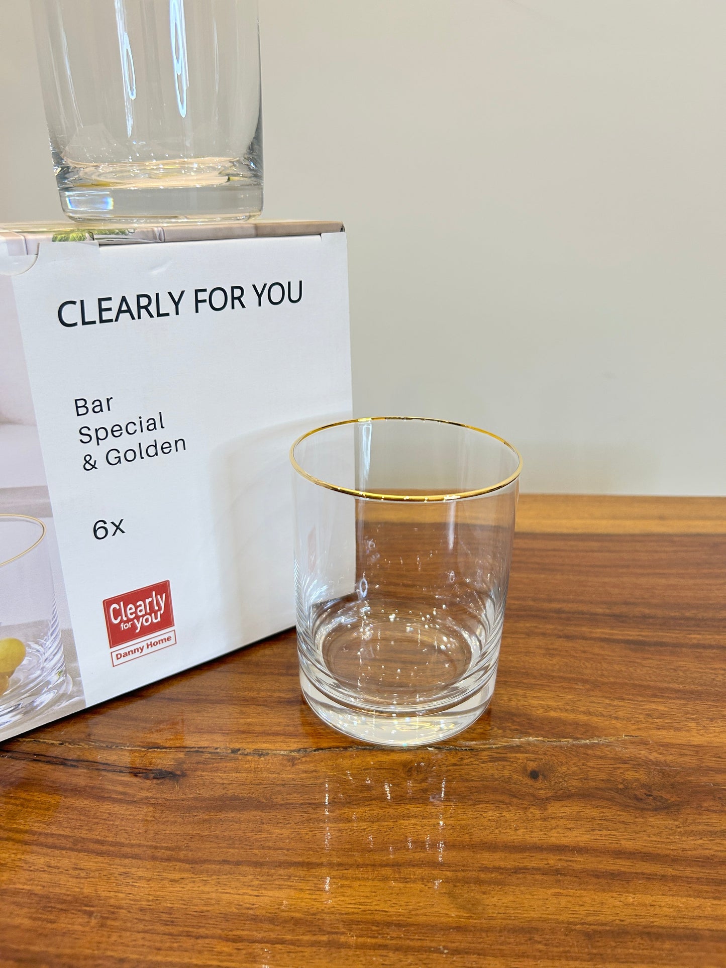 Danny Home Golden Bar Glass 6Pcs (410ml)