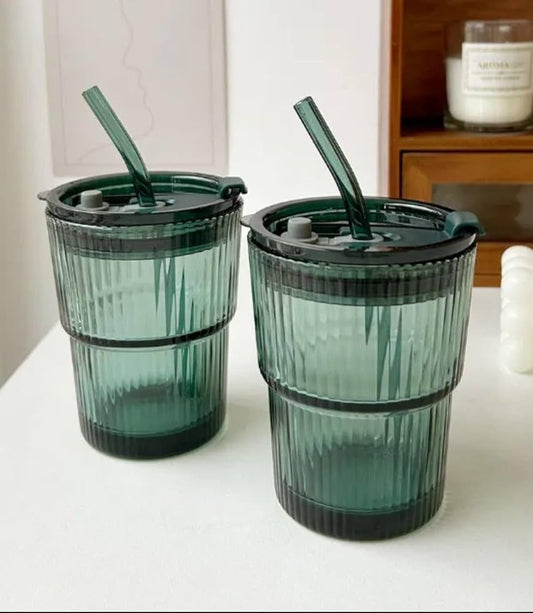 Elegant Green Glass Tumbler