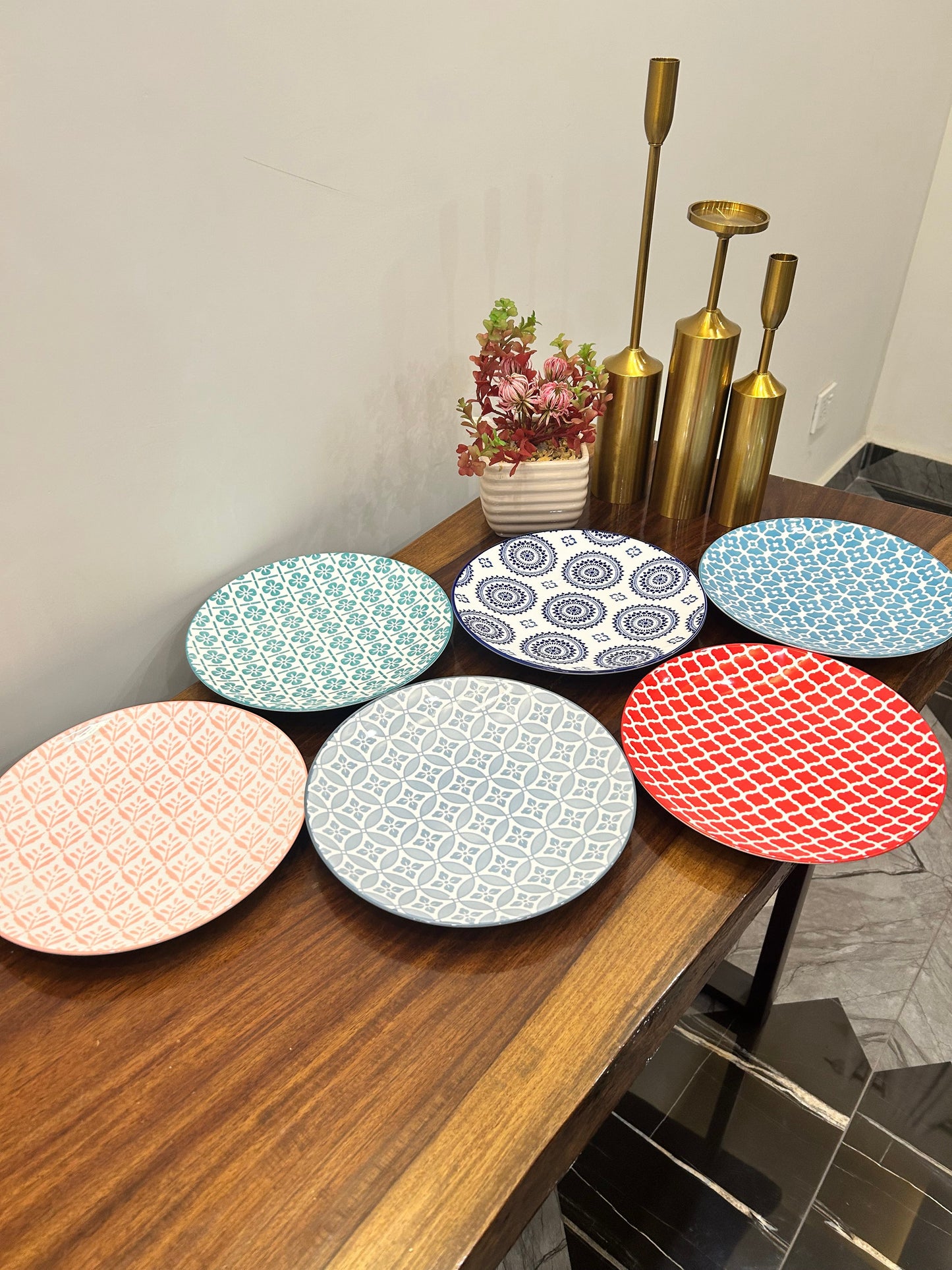 Danny Home Multicolour Series Quarter Plate (6Pcs)
