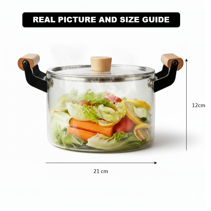Fabulous GlassPot with Wooden Handles 3.5L