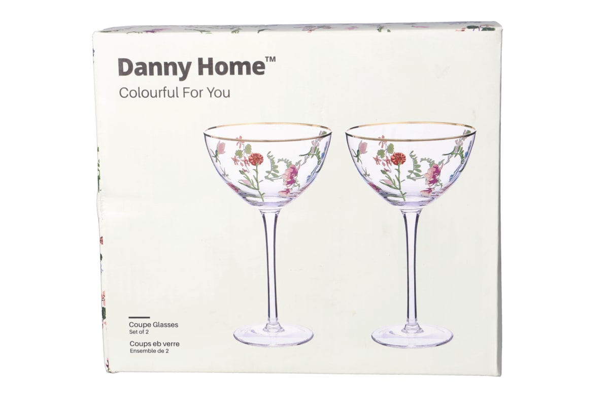 Danny Home Flower Coupe Glass 2Pcs