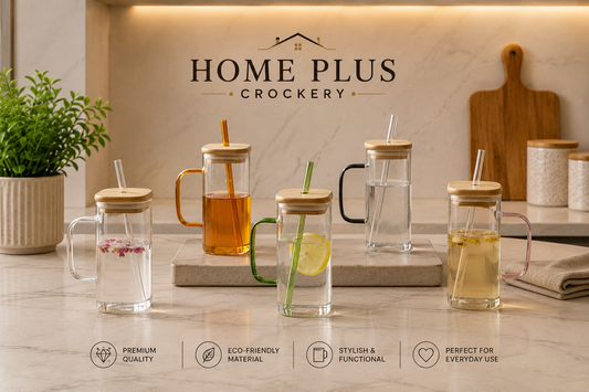 Glass Sipper with Bamboo Lid – Eco Friendly Drinking Glass with Straw