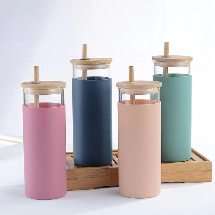Coffee Glass with Leather 480ml