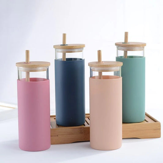 Coffee Glass with Leather 480ml