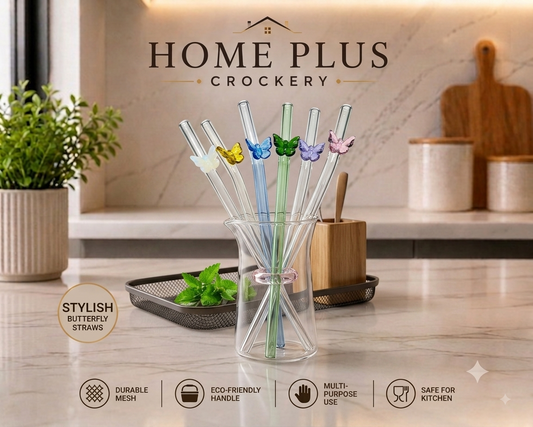 Butterfly Glass Straw-Pack of 6