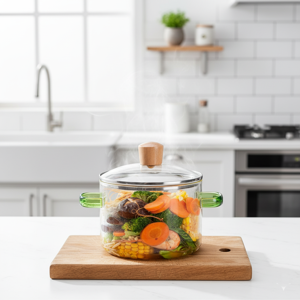 Distinctive Borosilicate GlassPot with Handles