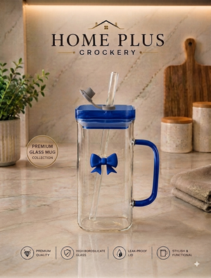 Flower Design Glass Sipper – Stylish Drinking Glass with Lid & Straw