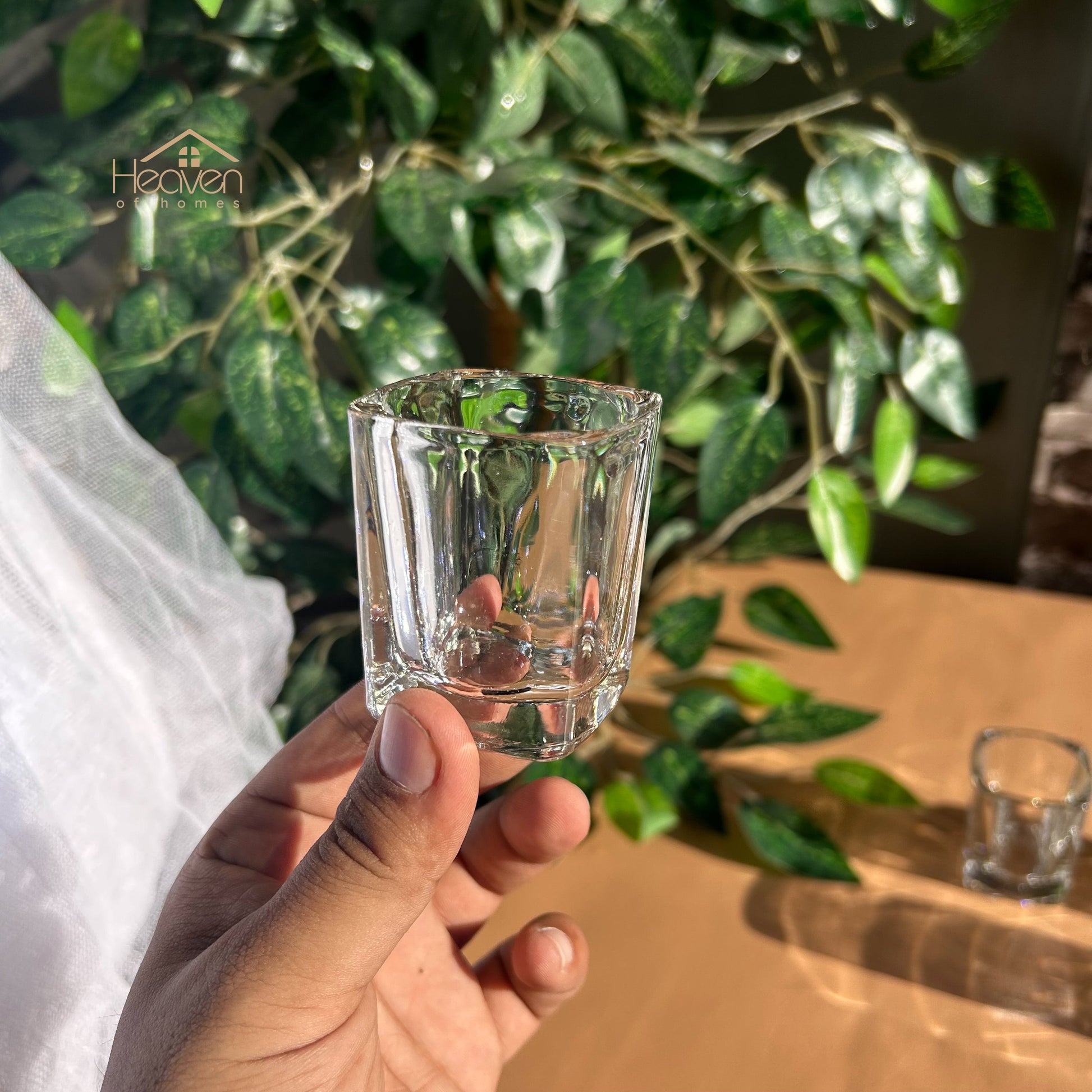 Heaven Mini Glass Set – 6-Piece Zam Zam Glasses for Decor & Candle Making Square - Heaven of homes - Sale Pakistan