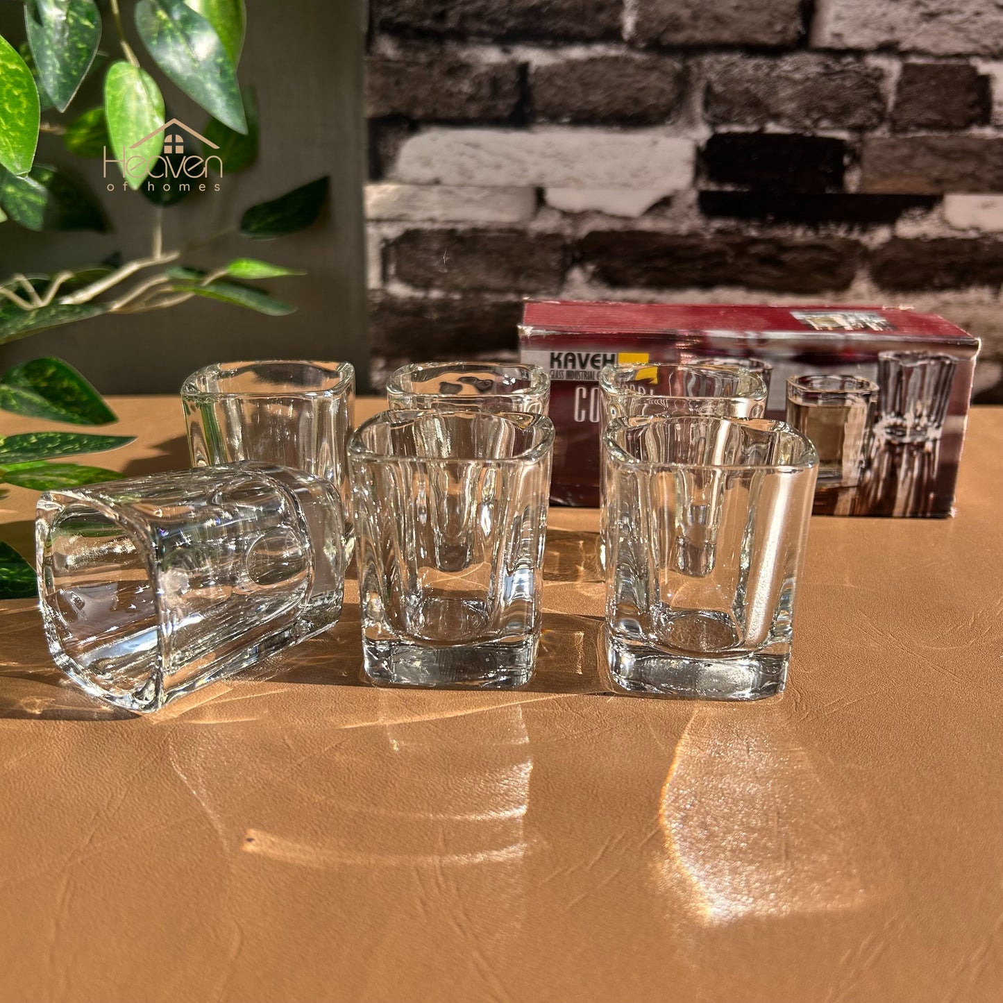 Heaven Mini Glass Set – 6-Piece Zam Zam Glasses for Decor & Candle Making Square - Heaven of homes - Sale Pakistan