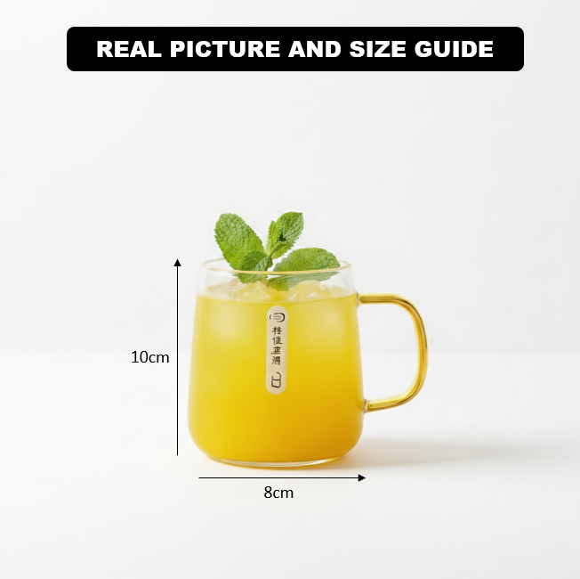 4-Pcs Glass Mugs with Colorful Handles (1149)