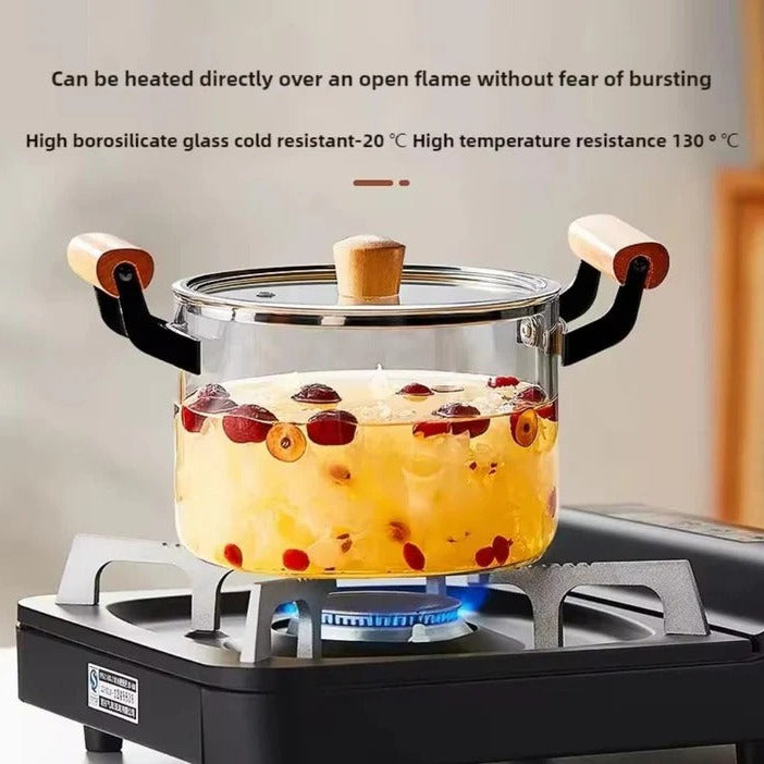 Fabulous GlassPot with Wooden Handles 3.5L