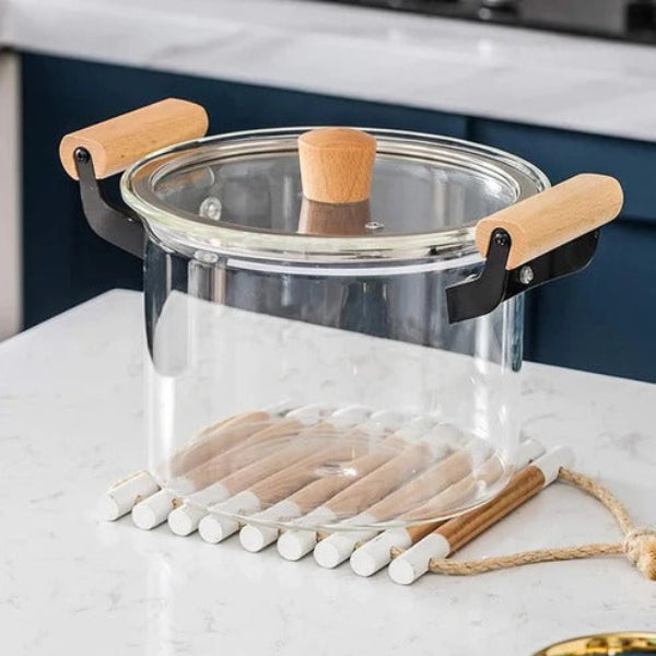 Fabulous GlassPot with Wooden Handles 3.5L