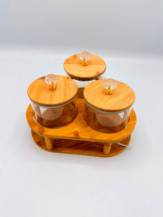 3-Piece Containers with Bamboo Lids