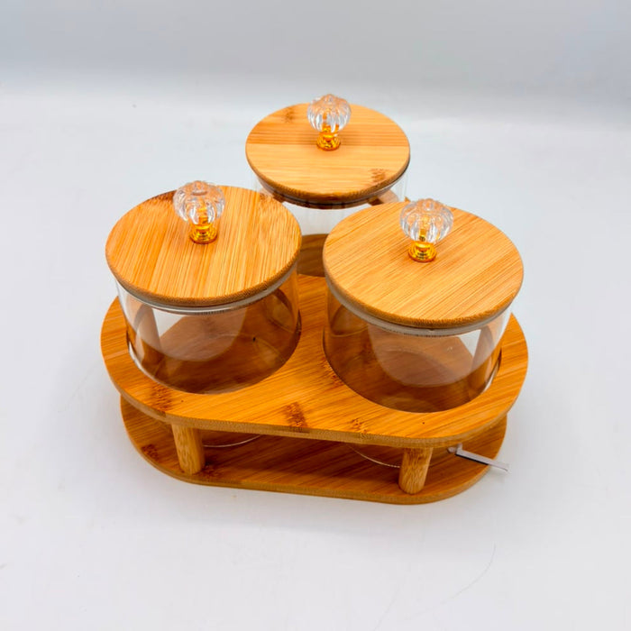 3-Piece Containers with Bamboo Lids
