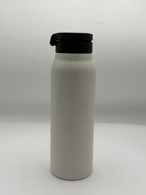 Matte White Flip-Lid Water Bottle with Straw & Handle