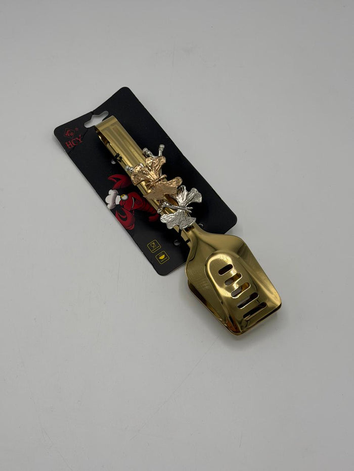 Premium Brass Serving Spoon | Curry & Rice Server with Decorative Handle