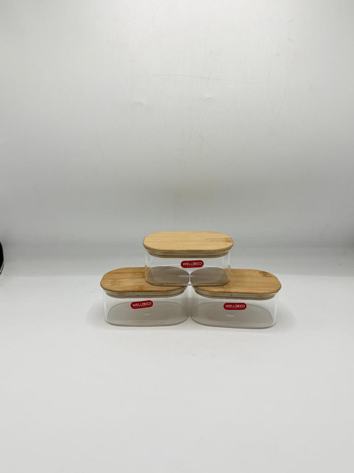 Bamboo Lid Storage Container Set - 3 Piece