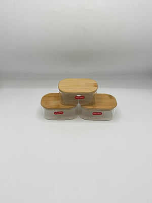 Bamboo Lid Storage Container Set - 3 Piece