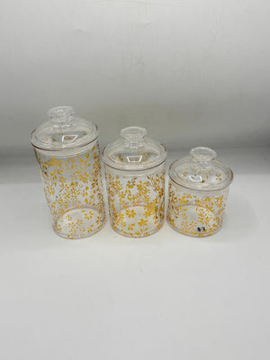 Floral Print AcrylicJar Set - 3 Piece Storage Containers