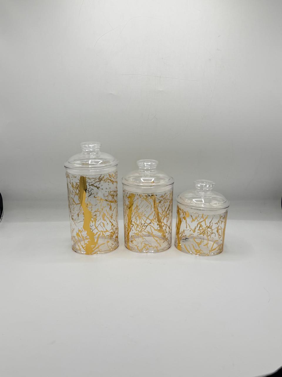 Crackle Acrylic Jar Set - 3 Piece Storage Containers