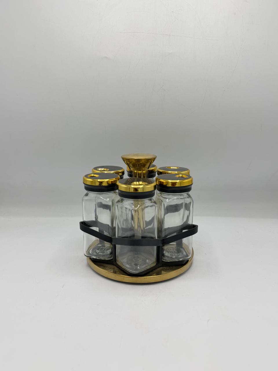 Round Jar Rotating Spice Rack Carousel