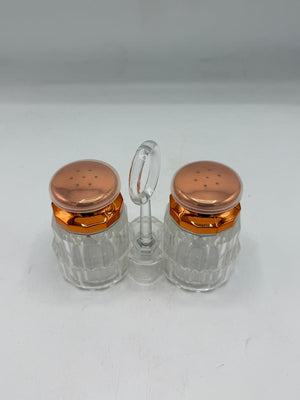 Large Diamond-Cut Glass Salt & Pepper Shaker Set
