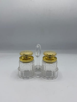 Large Diamond-Cut Glass Salt & Pepper Shaker Set