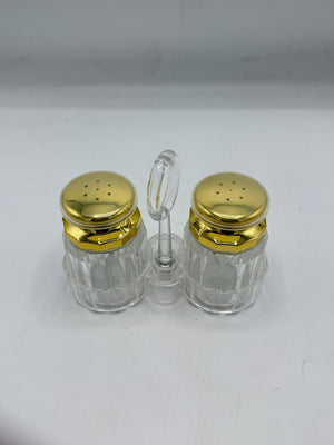 Large Diamond-Cut Glass Salt & Pepper Shaker Set