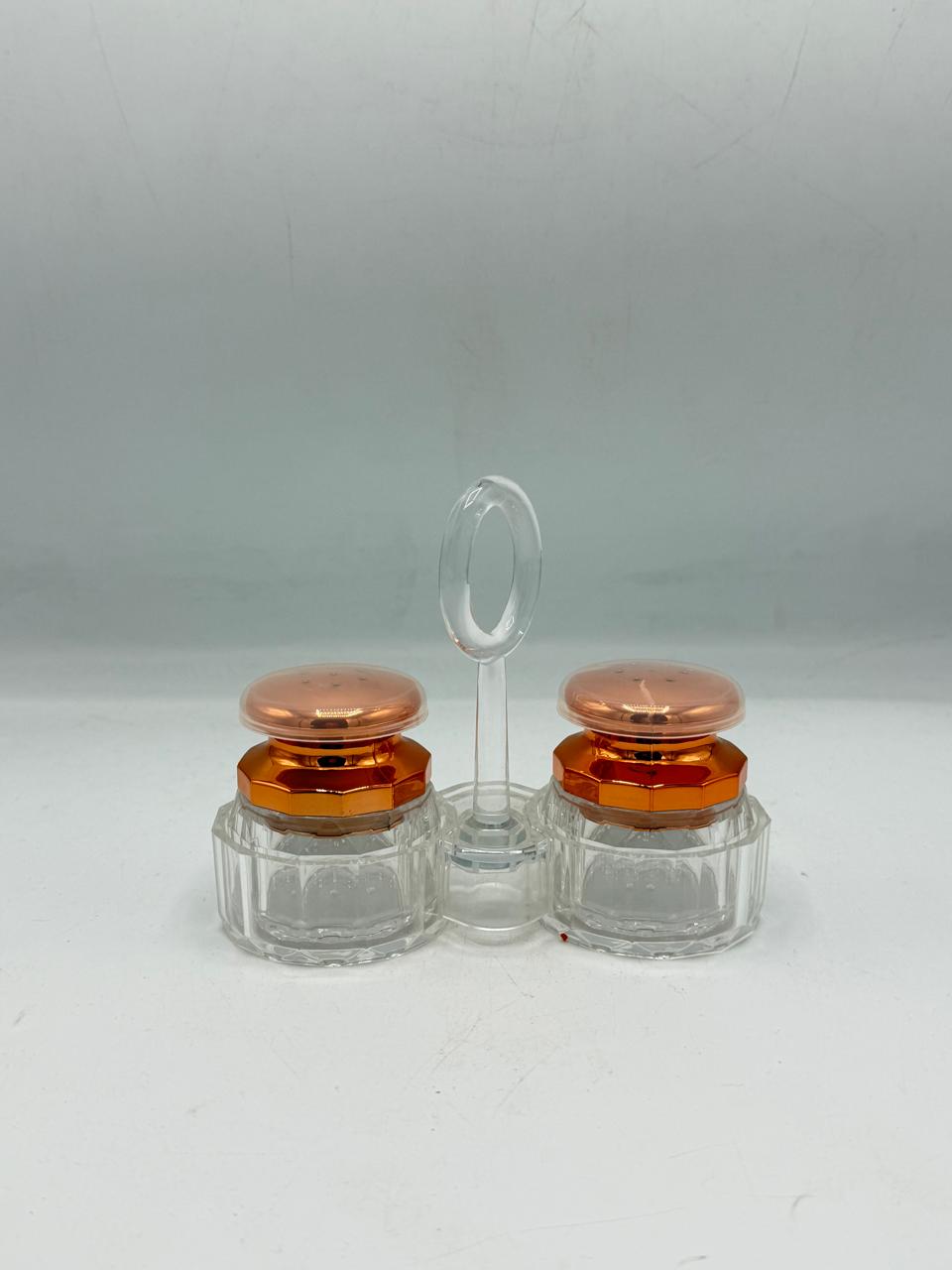 Small Diamond-Cut Glass Salt & Pepper Shaker Set