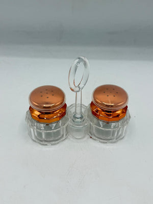 Small Diamond-Cut Glass Salt & Pepper Shaker Set