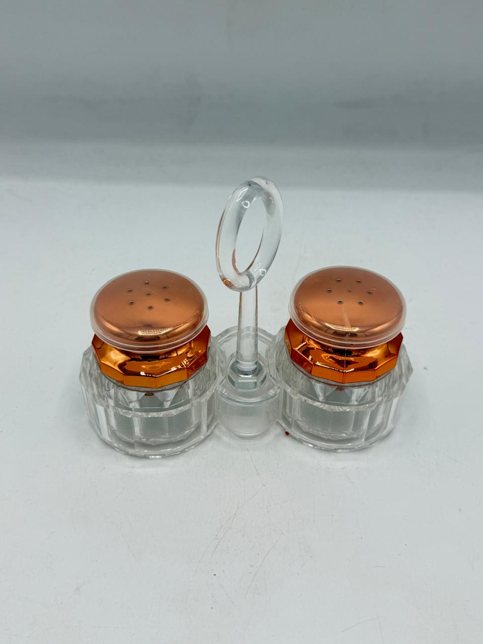 Small Diamond-Cut Glass Salt & Pepper Shaker Set