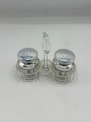 Small Diamond-Cut Glass Salt & Pepper Shaker Set