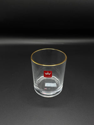 Gold Rim Glass Tumbler Set – 6 Piece Drinking Glasses (72-7)