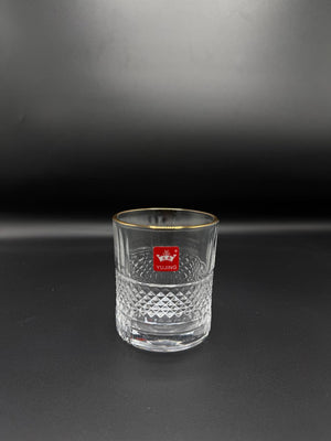 Diamond Cut Gold Rim Glass Tumbler Set – 6 Piece (72-4)