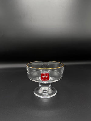 Gold Rim Footed Dessert Bowl Set – 6 Piece Glass Cups (72-8)