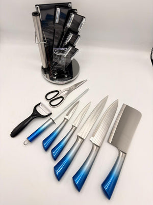 8-Piece Kitchen Knife Set with Rotating Stand