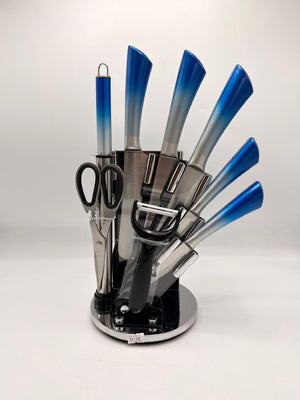 8-Piece Kitchen Knife Set with Rotating Stand