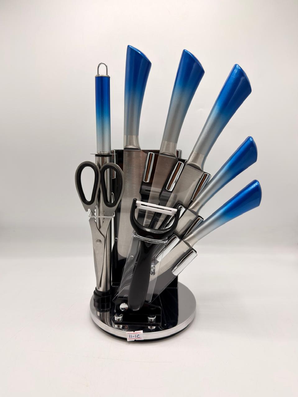 8-Piece Kitchen Knife Set with Rotating Stand