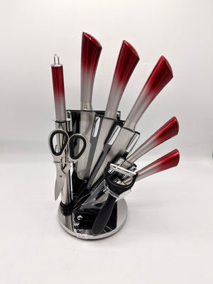 8-Piece Kitchen Knife Set with Rotating Stand