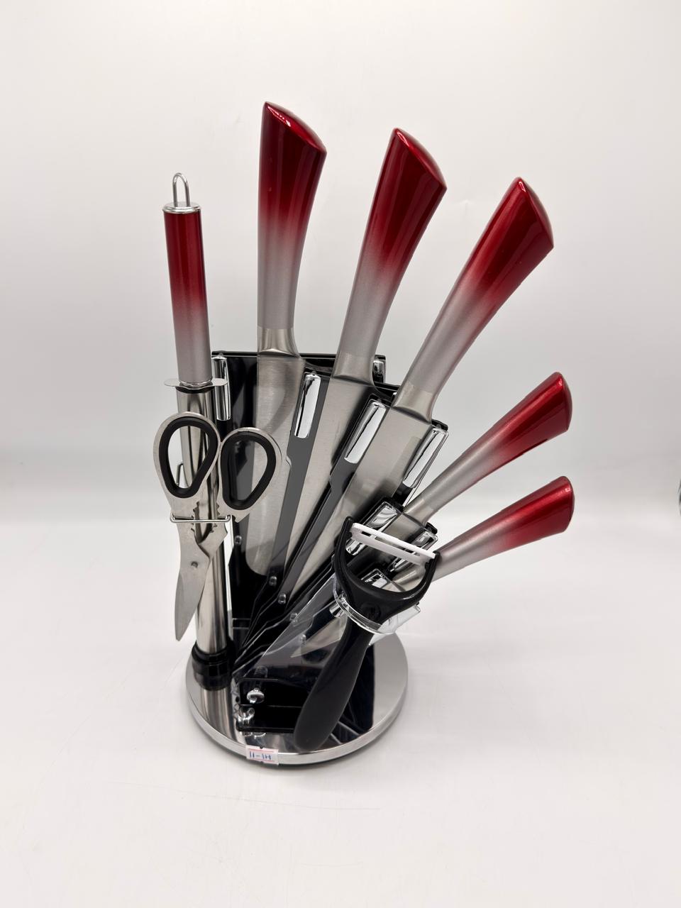 8-Piece Kitchen Knife Set with Rotating Stand