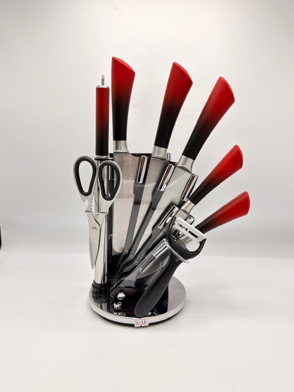 8-Piece Kitchen Knife Set with Rotating Stand