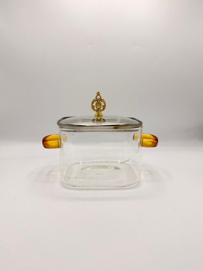 Ornate Gold Finial Glass Serving Pot WFG-2000
