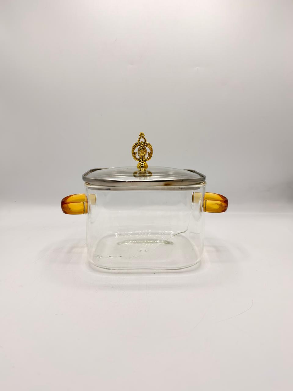 Ornate Gold Finial Glass Serving Pot WFG-2000