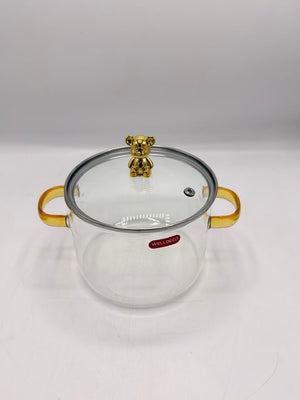 WELLDECO Golden Bear Glass Stockpot